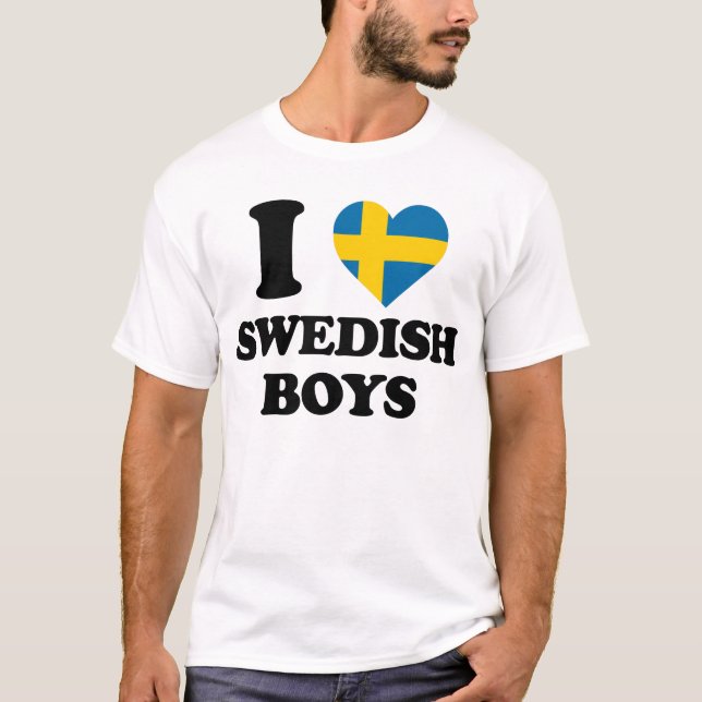 Camiseta Adoro o Suecia de Sinalizador de Diversão de Menin (Frente)