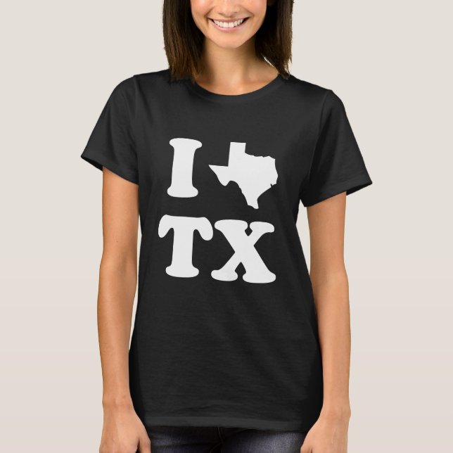 Camiseta Adoro o Texas engraçado (Frente)