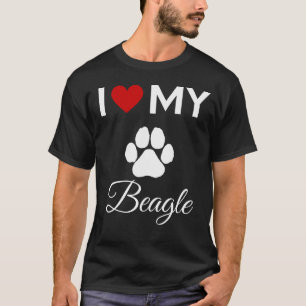 Camiseta Adoro o texto personalizado do meu cão Beagle