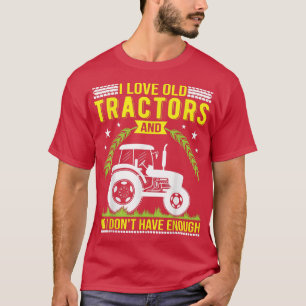 Camiseta Adoro o velho Design de Trators para Farmer e Trat