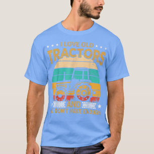 Camiseta Adoro o velho Trators, o Coletor de Trator e o Fa
