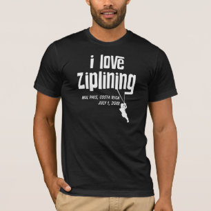 Camiseta Adoro o Ziplining Personalizável