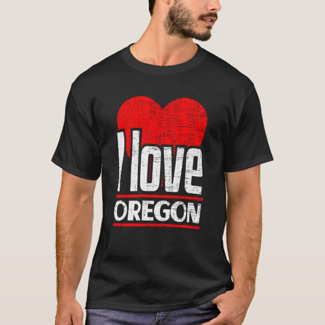 Camiseta Adoro Oregon Best Home State I Heart Oregon (Frente)