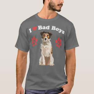 Camiseta Adoro os meninos maus, o homem engraçado do cão pu