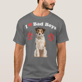 Camiseta Adoro os meninos maus, o homem engraçado do cão pu