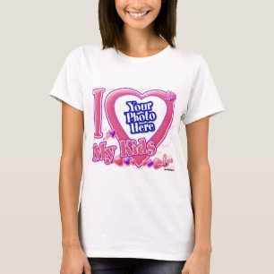 Camiseta Adoro os meus filhos rosa/roxo - foto