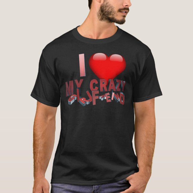 Camiseta Adoro Os Meus Gráficos 3D Namorada (Frente)