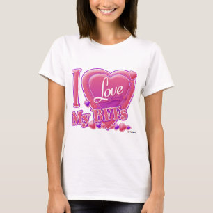 Camiseta Adoro os meus melhores amigos rosa/roxo - corações