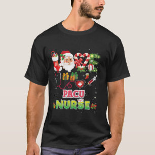 Camiseta Adoro Papais noeis de Enfermeira de Natal Candy Ca