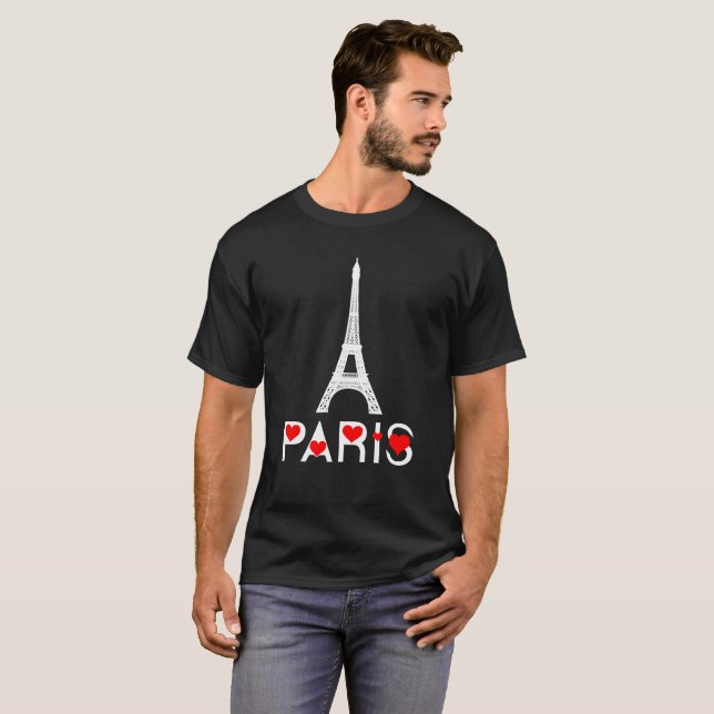Camiseta Adoro Paris Eiffel Tower elegante (Frente Completa)
