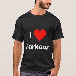 Camiseta Adoro Parkour Com Um Vermelho