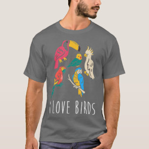 Camiseta Adoro Pássaros Papagaio Cockatiel Selva Tropical