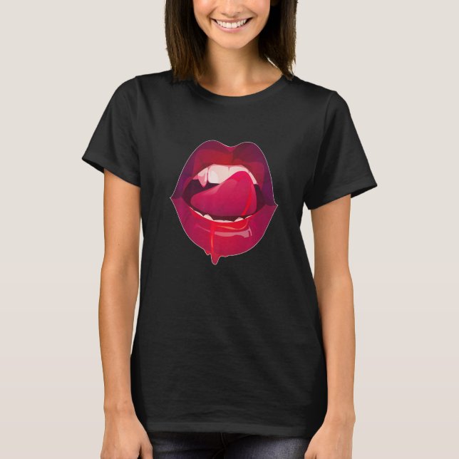 Camiseta Adoro Pessoas Quando Gritar Presas Vampiras 1 (Frente)
