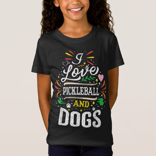 Camiseta Adoro Pickleball E Cachorros - Cachorro Lover Pick (Frente)
