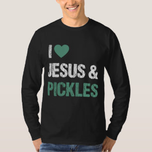 Camiseta Adoro picles e Jesus Engraçados Pickles Citação Sa