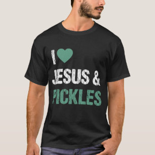 Camiseta Adoro picles e Jesus Engraçados Pickles Citação Sa