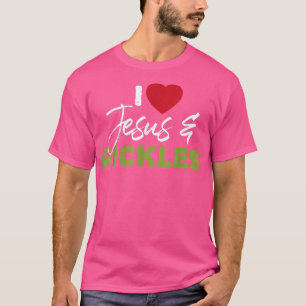 Camiseta Adoro picles e Jesus picando vegetariano