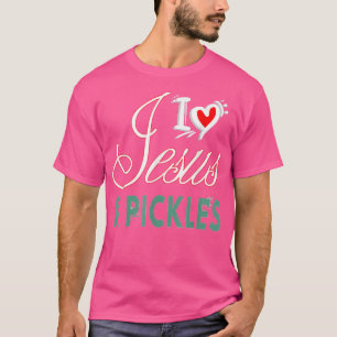Camiseta Adoro picles e Jesus picando vegetariano
