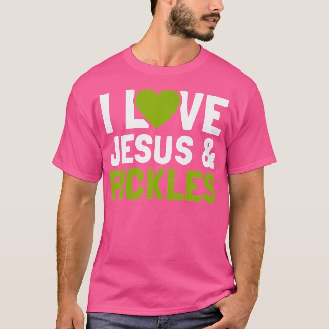 Camiseta Adoro picles Jesus Engraçado Picles de Bíblia Reli (Frente)