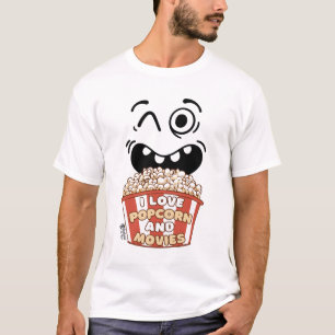 Camiseta Adoro pipoca e filmes brancos