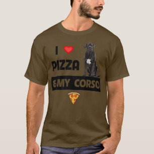 Camiseta Adoro Pizza e a minha Comida de Cão-Pepperoni