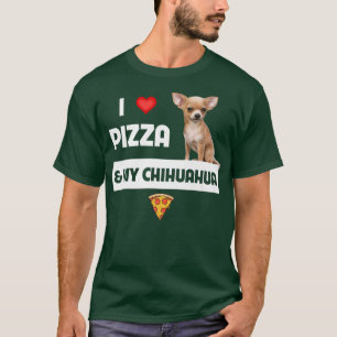 Camiseta Adoro Pizza e Pepperoni, dono do cachorro Chihuahu