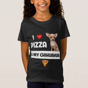 Camiseta Adoro Pizza e Pepperoni, dono do cachorro Chihuahu