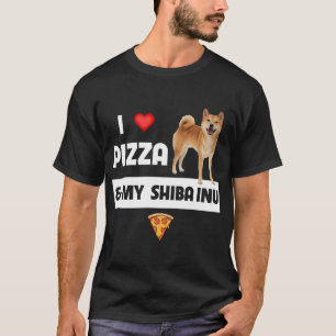 Camiseta Adoro Pizza E Queijo De Pepperoni Shiba Inu