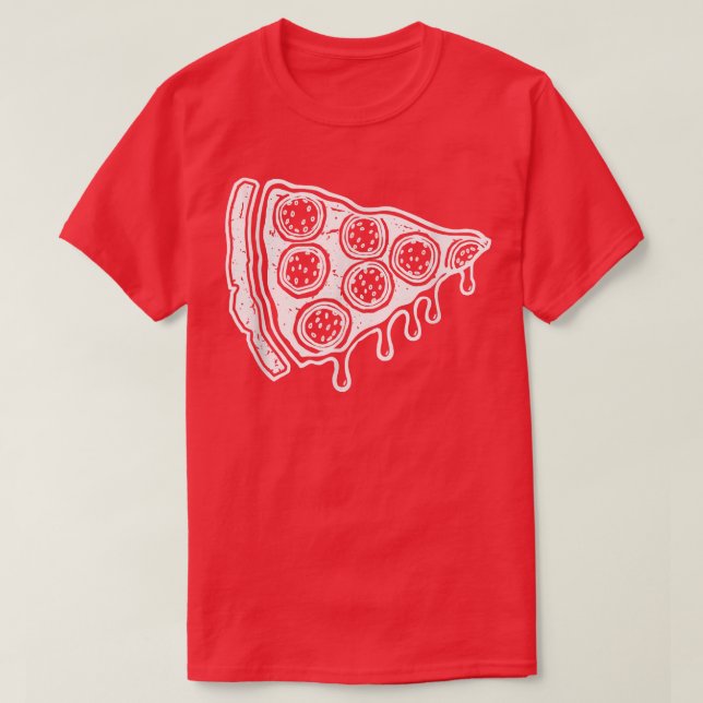 Camiseta Adoro Pizza para Homens Crianças Divertidas Pizza  (Frente do Design)