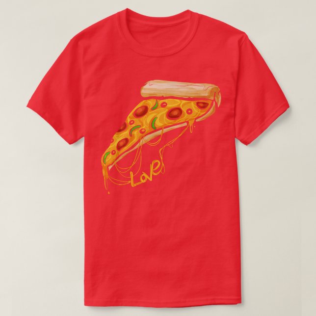 Camiseta Adoro Pizza Slice Premium (Frente do Design)