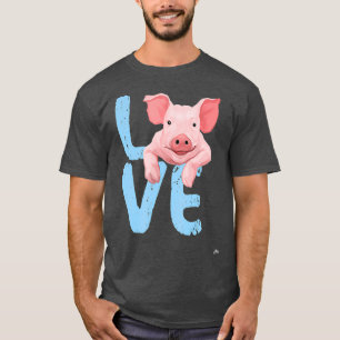 Camiseta Adoro Porcos Camiseiros Porcos Fazendo Agricultura