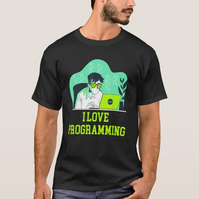 Camiseta Adoro Programação de Computador Profissional (Frente)