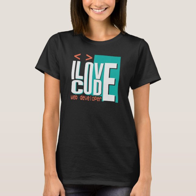 Camiseta Adoro Programador de Código Web Desenvolvedor (Frente)