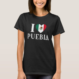 Camiseta Adoro Puebla Heart Flag 1 do México