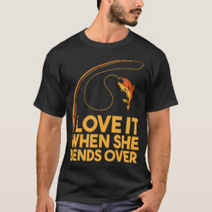 Camiseta Adoro quando ela se inclina, pescando peixe-pescad