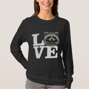 Camiseta Adoro Raccoons Engraçados Raccoon Adorando Bonito