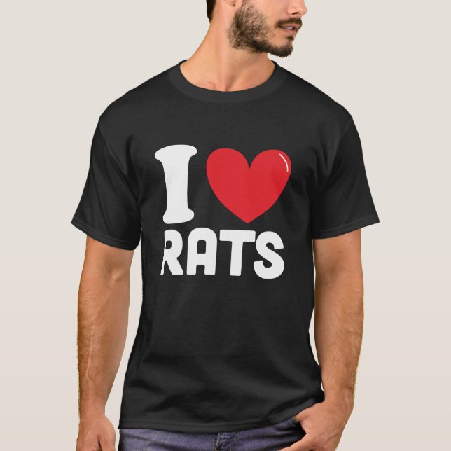 Camiseta Adoro ratos, melhor presente para amantes de ratos (Frente)