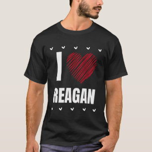 Camiseta Adoro Reagan Legal Name Red Heart Personalize Engr