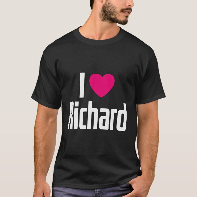 Camiseta Adoro Richard Coração Rosa Coração Coração Richard (Frente)