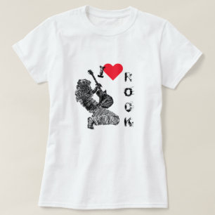 Camiseta Adoro Rock - Jogador De Violão - Rock