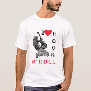 Camiseta Adoro Rock N' Roll - Jogador de Violão - Festa de
