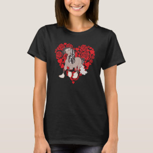 Camiseta Adoro Rosas de coração Gipses