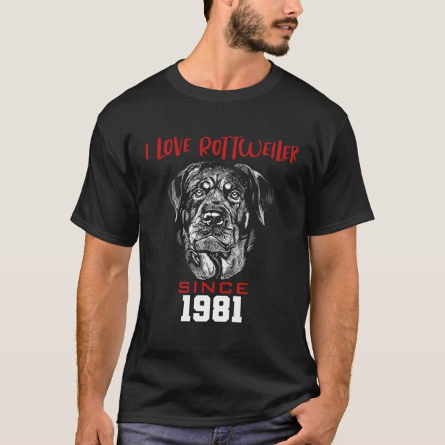 Camiseta Adoro rottweiler desde 1981 (Frente)