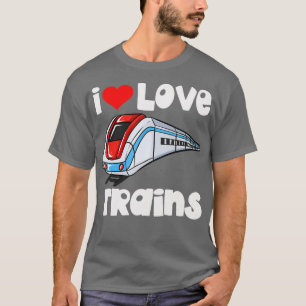 Camiseta Adoro roupas de trem para Todlers Kids Railroad