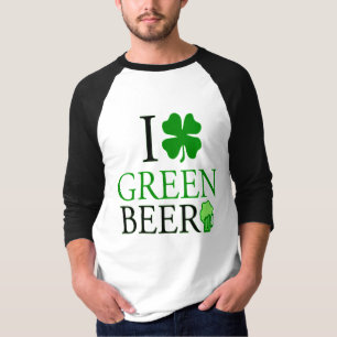 Camiseta Adoro Ruas de Cerveja Verde "Shamrock". Dia de Pat