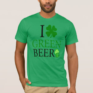 Camiseta Adoro Ruas de Cerveja Verde "Shamrock". Dia de Pat