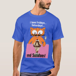 Camiseta Adoro Sábados e Sundaes às sextas-feiras! Verão