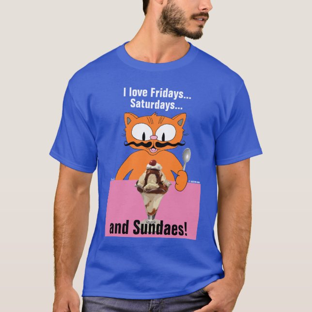 Camiseta Adoro Sábados e Sundaes às sextas-feiras! Verão di (Frente)