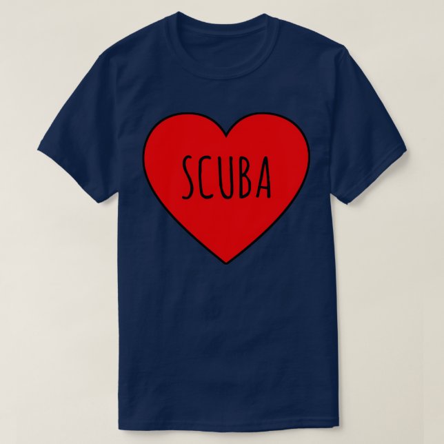 Camiseta Adoro Scuba Heart (Frente do Design)