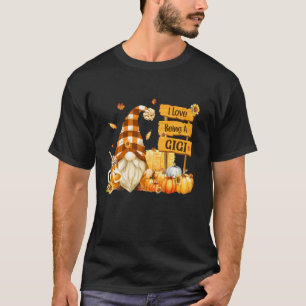 Camiseta Adoro Ser Gigi Gnomo Com Pumpkins no Dia de Ação d